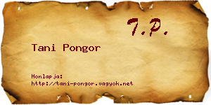 Tani Pongor névjegykártya